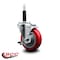 Service Caster 4'' Red Poly Swivel 3/4'' Expanding Stem Caster with Brake SCC-EX20S414-PPUB-RED-TLB-34 - alternate 3